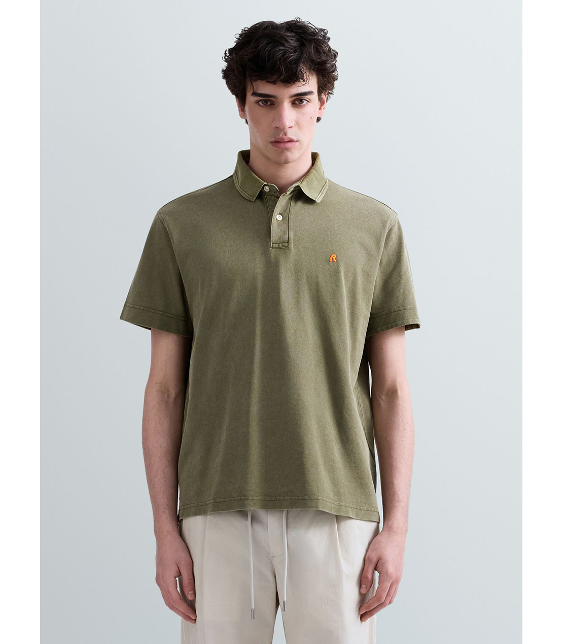 マーブルダイコットンピケポロシャツ